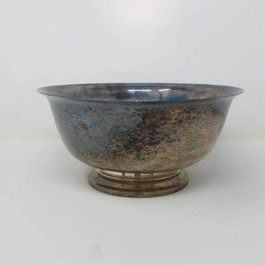 Vintage Silver Patinaed Large Pedestal Bowl, Paul Revere Reproduction #10